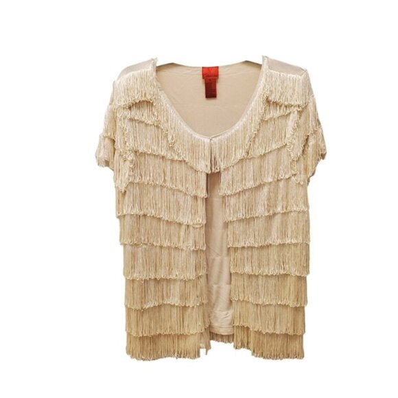 Vintage Looped Fringe Tassel Jacket Wearable Art Size XL - Picture 10 of 14